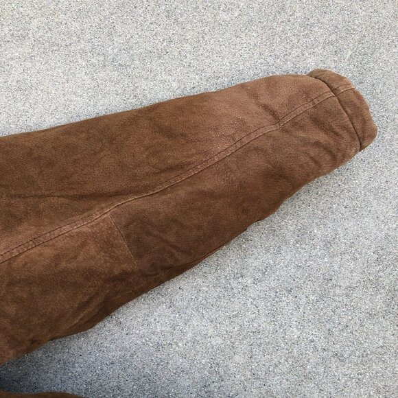 VTG KNIGHTSBRIDGE OUTERWEAR Leather Suede Jacket XL Men's Bomber Brown Full Zip - Picture 8 of 15